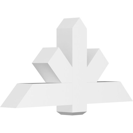 Ekena Millwork Kennewick Architectural Grade PVC Gable Bracket, 48"W x 24"H x 6"D x 6"F, 12/12 Pitch GBP048X24X0606KEN00